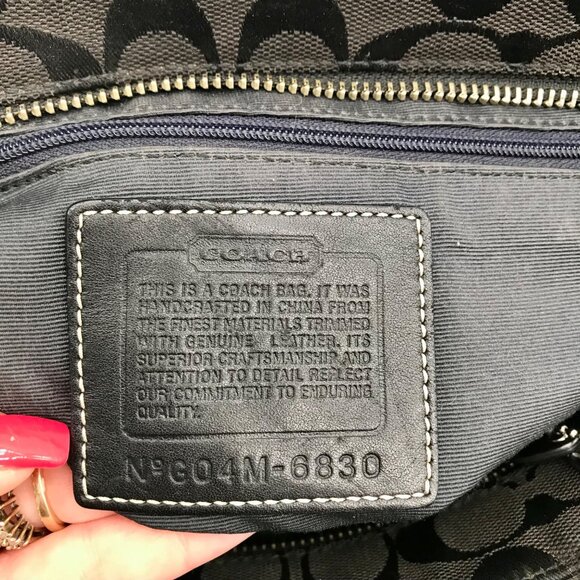 Coach Black Monogram Canvas Hampton Satchel Bag 6830 - Picture 10 of 11